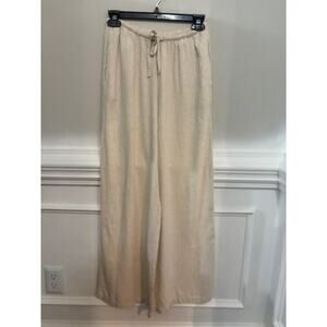 Revolve Song of Style By Aimee Song Wide-Leg Linen Blend Drawstring Pants Small